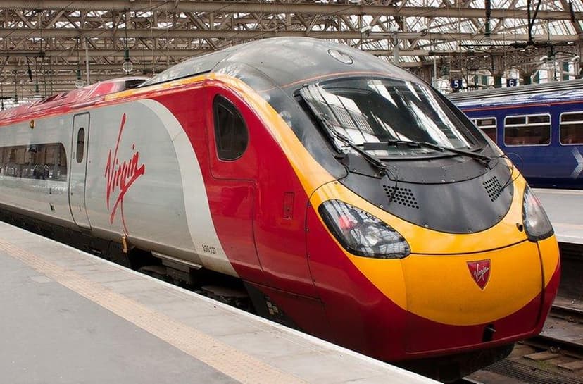 Virgin trains at a station